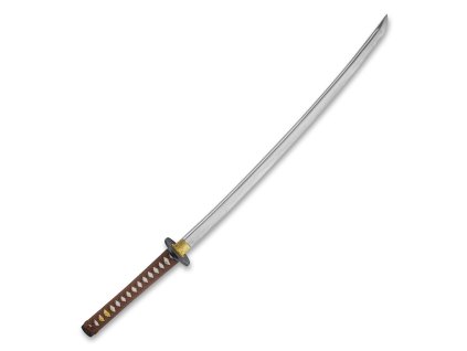 Funkční stylová replika samurajského meče katana Orenji Jigoku 2,30 Shaku, uhlíková ocel AISI 1065, reálný hamon Choji, Yokote, dřevěný dárkový box