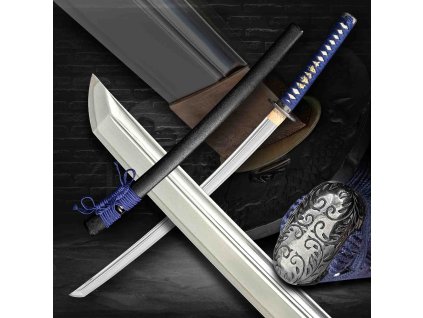 Špičková replika samurajského meče katana Yudragon 2,20 Shaku, uhlíková ocel T-10, reálný Suguha hamon, diamond shaped Yokote