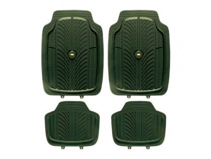 Gumové koberečky do auta, motiv divočáka, zelené, sada
