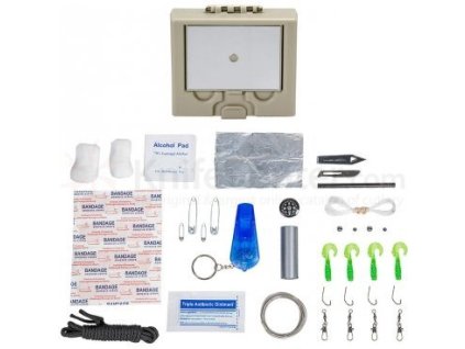 Sada pro přežití 12 Survivors, s padákovou šňůrou, sadou na rybaření a vším pro stav nouze