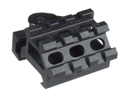 Úhlová montáž UTG, pro Weaver/Picatinny, 45°, zdvojená s 3 zářezy, rychlupínací, černá