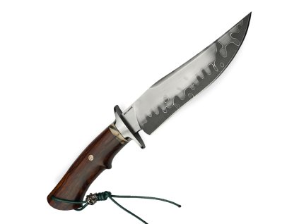 Outdoorový nůž Dellinger DOD s rukojetí z desert iron-wood a koženým pouzdrem