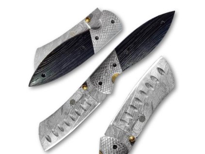 Lovecký zavírací damaškový nůž Dellinger Tanto Obsidian Wenge