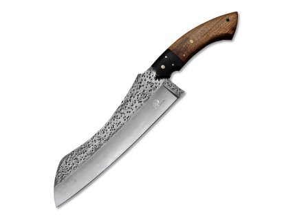Outdoorová mačeta Dellinger Executive D2 Walnut, s koženým pouzdrem b