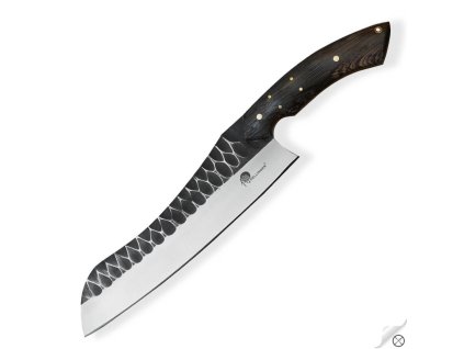 Kovaná mačeta Dellinger Gungnir Chopper z oceli D2, s koženým pouzdrem