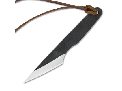 Praktický nůž Dellinger D2 Kiridashi, oboustranně broušený s koženým pouzdrem