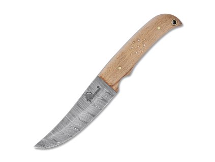 Myslivecký damaškový nůž Dellinger Skinner Damask Birch Wood pro outdoor a bushcraft