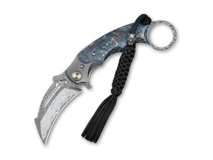Zavírací damaškový nůž karambit Dellinger Tueur VG-10 Damascus Maple