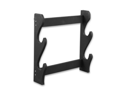 Dřevěný závěsný stojan pro dvě katany nebo meče v černém matném provedení