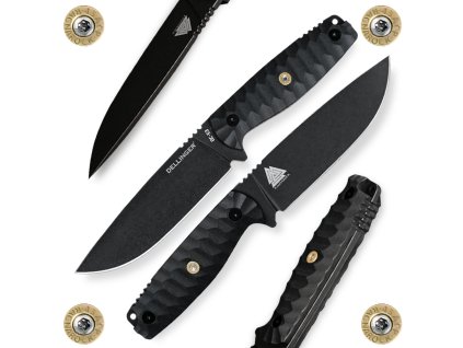 Prémiový taktický nůž Dellinger Ragnarock z oceli DC53, Black Coating