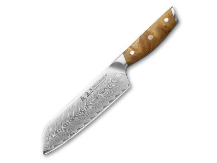 Kuchyňský nůž Santoku 180 mm Dellinger Longevity Damascus Edition