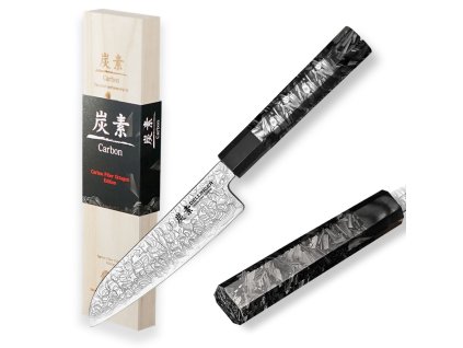 nůž ko Santoku 5,5 140 mm Dellinger Carbon Fiber 6