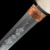 Luxusní řemeslná replika meče wakizashi Aichi z tradiční japonské oceli Tamahagane s rytinou. h