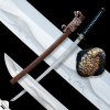 Precizní replika meče katana Kaneru s čepelí z oceli T-10 a kropenatou pochvou