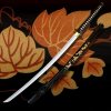 Replika samurajského meče katana Flowers 2,30 Shaku, uhlíková ocel AISI 1045, leštěná imitace hamonu, Yokote, nácvik bojového umění nebo dekorace d