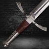 Replika křižáckého meče Ghost of Heaven, ostřená, damašková uhlíková ocel d