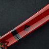 Sběratelská replika japonského tanto Omanko shira saya s reálnou linií hamon a červenou pochvou. e