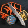 Zavírací EDC nůž KH Falcon s titanovou rukojetí a čepelí z oceli Bohler M390. e