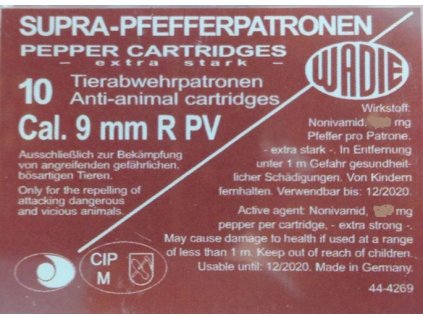 Plynový náboj Wadie 9 mm R PV Supra Pepper