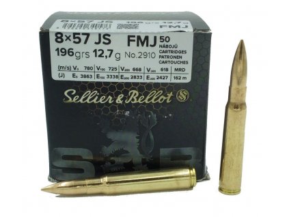 Kulový náboj S&B 8x57 JS FMJ 12,7 g / 50 ks