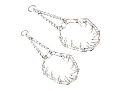 Obojek polostahovací s ostny, chrom - 65cm (Velikost 65 cm)