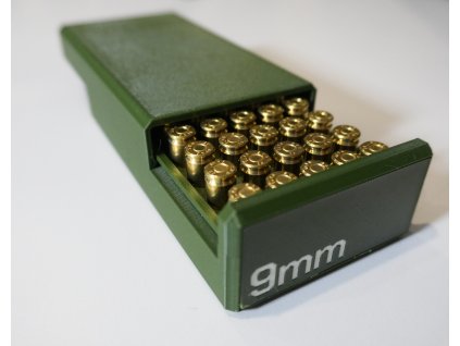 Krabička pro 50 kusů nábojů ráže 9 mm