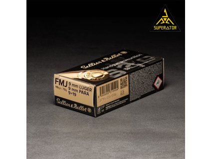 9mm Luger S&B FMJ 7,5g 115grs Náboj, pistolové střelivo Sellier & Bellot 9x19 (množství 1ks)