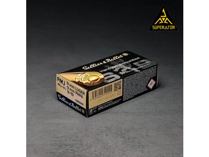 9mm Luger SUBSONIC S&B FMJ 9,7g 150grs Náboj, pistolové střelivo Sellier & Bellot (množství 1ks)