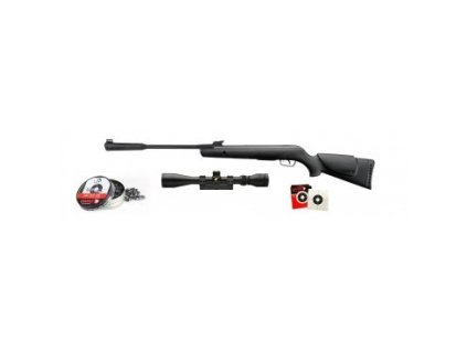 Vzduchová puška Gamo,Mod.:QUIET CAT,Ráže: 4,5mm,set  optika 4x32,100ks terčů,diabolky