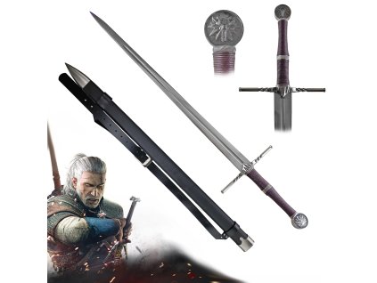 Dlouhý Zaklínačský meč/WITCHER - ocelový "SWORD ON HUMANS" s pevnou pochvou a popruhem!
