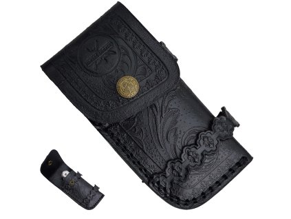 Ručně šité kožené pouzdro pro zavírací nůž "DARK ANTIQUE"
