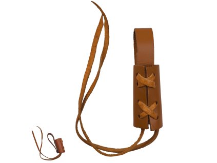 Jednoduchý kožený závěs na dýku/meč "BROWN SHEATH"
