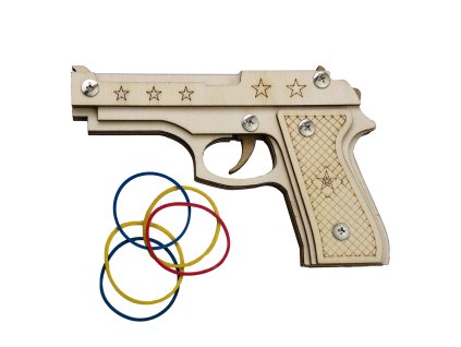23556 2 drevena pistole na gumicka rubber band beretta