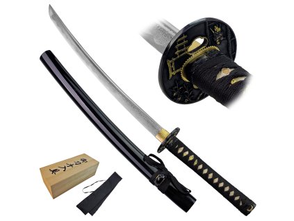 Samurajské damaškové wakizashi "FOLDED TOKUGAWA"