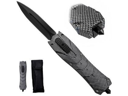 Čelní vystřelovací nůž "OTF CARBON" s hrotem na sklo