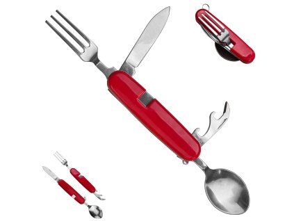 Kapesní skládací příbor "MINI" červený