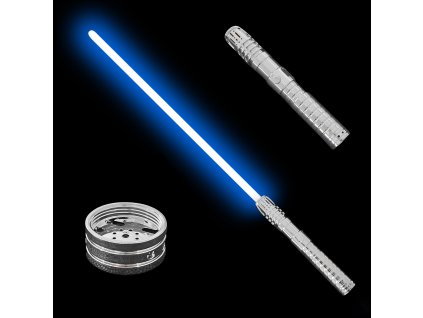 Světelný meč "BORN WITH THE FORCE" RGB - Dlouhá verze - Silver