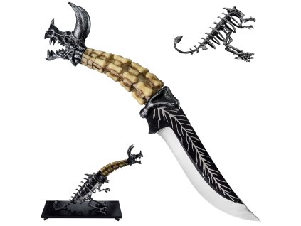 Fantasy nůž "SKELETON DRAGON" s podstavcem