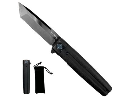 Poloautomatický luxusní nůž "HAGAMI BLACK" s klipem