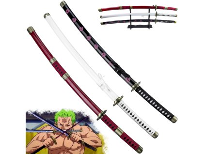 Sada 3 dřevěných katan "THREE SWORDS STYLE" - One Piece