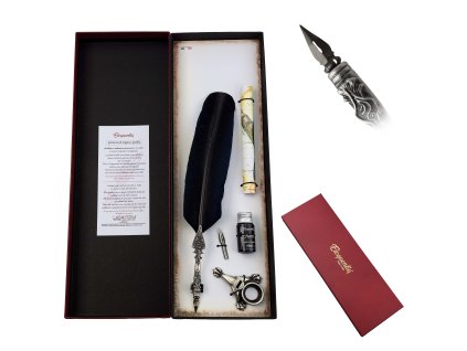 Luxusní brk "DARK BLUE" černo-modrý s výbavou