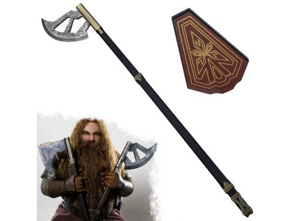 Celokovová sekera "WALKING AXE OF GIMLI" s plaketou - Pán Prstenů