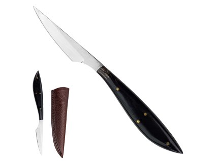 Malý pevný nůž "BUFFALO POINT" s koženým pouzdrem