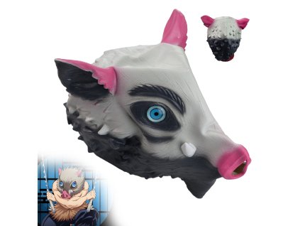 Gumová cosplay hlava "INOSUKE HASHIBIRA COSPLAY" - Demon Slayer