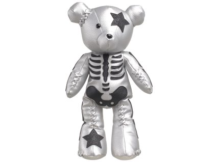 Strieborný Halloweenský Batoh s Kostrou Medvedíka 50cm - Bessie London