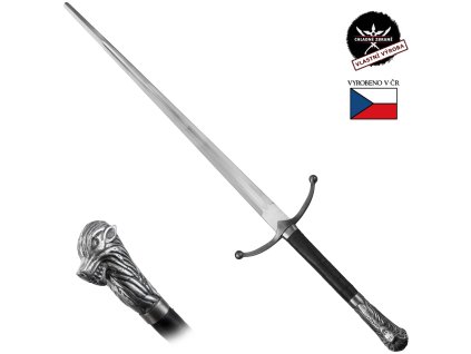 Dlouhý kovaný meč "WOLF'S HEAD" na kontaktní šerm - HQ!