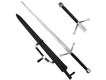 Ostrý ocelový meč "MIGHTY CLAYMORE" s pochvou na opasek - HQ!