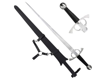 Ostrý středověký meč "ARMING SWORD" s pochvou na opasek - HQ!