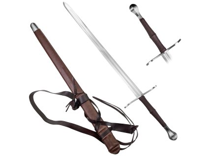 Luxusní ostrý středověký meč "IRON PALADIN" s dřevěnou pochvou - HQ!