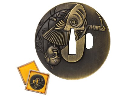 Náhradní záštita pro samurajské meče "KABUKI MASK TSUBA"